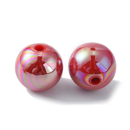 Pearlized Plastic Round Beads KY-WH0004-06I-1
