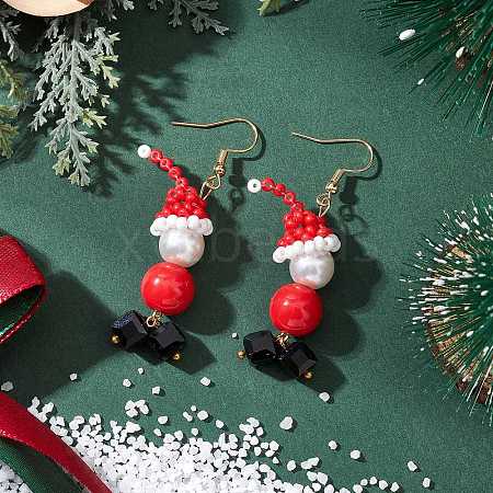 Glass Seed Beads Dangle Earrings EJEW-MZ00504-02-1