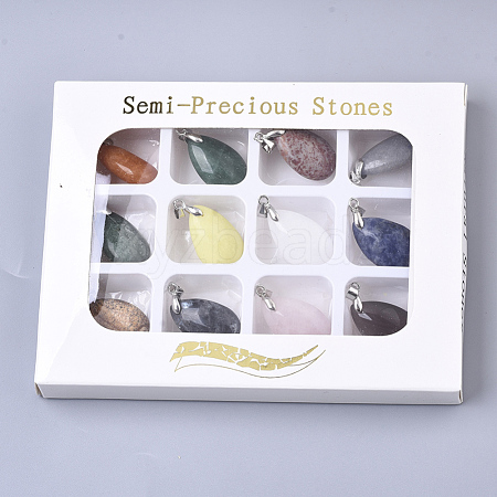 Natural Mixed Stone Pendants G-R461-26-B-1