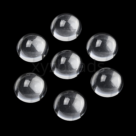 Transparent Half Round Glass Cabochons X-GGLA-R027-20mm-1