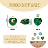 30Pcs 5 Styles Natural Amethyst & Grey Agate & Green Aventurine & Synthetic Malachite & Turquoise Faceted Hearted Charms with Brass Sun Star Moon Slices PALLOY-PHE00010-4