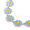 Enamel Daisy Link Chain Necklace NJEW-P220-01P-06-2
