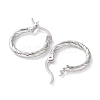 Rhodium Plated 925 Sterling Silver Hoop Earrings EJEW-K258-03A-P-2