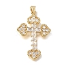 Brass Micro Pave Clear Cubic Zirconia Pendants CU-CBA9883-05J-G-1