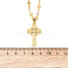 304 Stainless Steel Viking Knot Cross Pendant Necklaces for Men NJEW-S440-14G-3