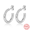 Anti-Tarnish Rhodium Plated 925 Sterling Silver Ring Stud Earrings JZ8068-3-1