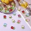 50Pcs Spray Painted Glass Pendants PALLOY-CJ0002-72-5