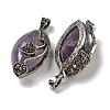 Natural Amethyst Horse Eye Pendants G-F766-01AS-04-2