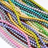 Eco-Friendly Dyed Glass Pearl Round Beads Strands HY-A002-8mm-RB-M-1
