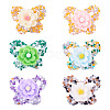 6Pcs 6 Colors Opaque Acrlyic Sparkling Rhinestones Beads MACR-TA0002-35-1