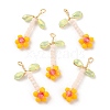 Glass Beaded Pendants GLAA-K060-02G-03-3