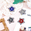 4Pcs 4 Styles Flower Imitation Leather & Rhinestone Ornament Accessories DIY-FH0007-09-4