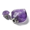 Natural Amethyst Perfume Bottle Pendants G-D058-11P-07-6