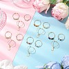 3Pcs Copper Wire Wrapped Gemstone Faceted Round Bead Finger Rings for Women RJEW-JR00887-2