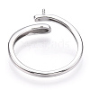 925 Sterling Silver Smooth with Open Cuff Ring Settings STER-T007-09P-3