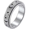 Non-Tarnish Stainless Steel Moon and Star Rotatable Finger Ring MOST-PW0001-005B-05-1