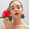 ANATTASOUL 4 Pairs 4Colors Wood Dangle Earrings for Women EJEW-AN0003-93-6