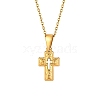 Stainless Steel Cross Pendant Cable Chain Necklaces for Women PW-WG067D3-01-1