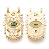 Brass Micro Pave Cubic Zirconia Pendants ZIRC-I044-09G-2