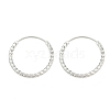Brass Textured Hoop Earrings EJEW-F378-03C-S-2