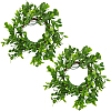2Pcs Cloth Artificial Leaf Candle Rings Wreath AJEW-SP0004-47B-1