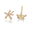 Brass Stud Earring Findings KK-T038-470G-2