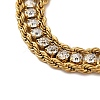 18k Gold-Plated Stainless Steel With Rhinestones Chain Bracelet for Women BJEW-S001-01-2