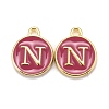 Golden Plated Alloy Enamel Charms ENAM-S118-08N-1