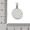 304 Stainless Steel Rhinestone Pendants STAS-D112-12P-02-3