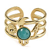 Natural Amazonite Finger Rings RJEW-U027-07G-07-2