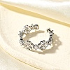 Brass Micro Pave Cubic Zirconia Cuff Rings for Women RJEW-Q008-01P-02-4