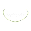 Lampwork Evil Eye & Glass Seed Beads Necklace with Real 18K Gold Plated 304 Stainless Steel Clasps NJEW-JN04597-03-1