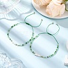 Natural Keshi Pearl & Glass Beads Braided Bead Bracelets for Women BJEW-JB12369-1