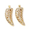 Brass Micro Pave Cubic Zirconia Pendants ZIRC-I063-46G-02-2