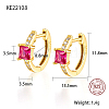 Real 18K Gold Plated 925 Sterling Silver Hoop Earrings ZC1005-10-1