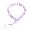 Frosted Round Spray Painted Glass Beaded Mobile Straps HJEW-JM00467-01-1