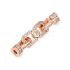 Brass Micro Pave Clear Cubic Zirconia Fold Over Clasps KK-H202-20RG-1