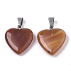 Heart Natural Carnelian Pendants X-G-Q438-17-2