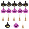 CRASPIRE 12Pcs 2 Colors Polyester Witch Hats AJEW-CP0005-50-1
