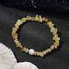 Natural Citrine Chips Stretch Bracelets for Women BJEW-JB11343-02-1