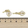 Brass Pave Natural Shell Heart Lock Charms KK-Z078-21G-3