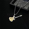 201 Stainless Steel Guitar Pendant Box Chain Necklaces NJEW-R001-06P-03-1