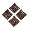 Natural Walnut Wood Pendants WOOD-T032-01-1