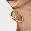 Adjustable Brass Micro Pave Cubic Zirconia Finger Rings RJEW-C163-26A-G-3
