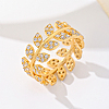 Brass Micro Pave Cubic Zirconia Finger Rings for Women UM5323-4-1