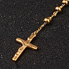 201 Stainless Steel Rosary Bead Necklaces NJEW-L427-22G-3