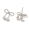 Rack Plating Brass Studs Earrings EJEW-R162-31P-2