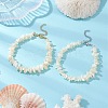 2Pcs Natural White Mother of Pearl Shell Chip Bead Bracelets for Couple Friendship BJEW-JB11533-1