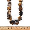 Natural Tiger Eye Nuggets Beaded Necklaces for Women Men NJEW-K388-01J-4