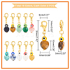   20Pcs 10 Colors Natural Gemstone Pendant Decoration HJEW-PH0001-44-4